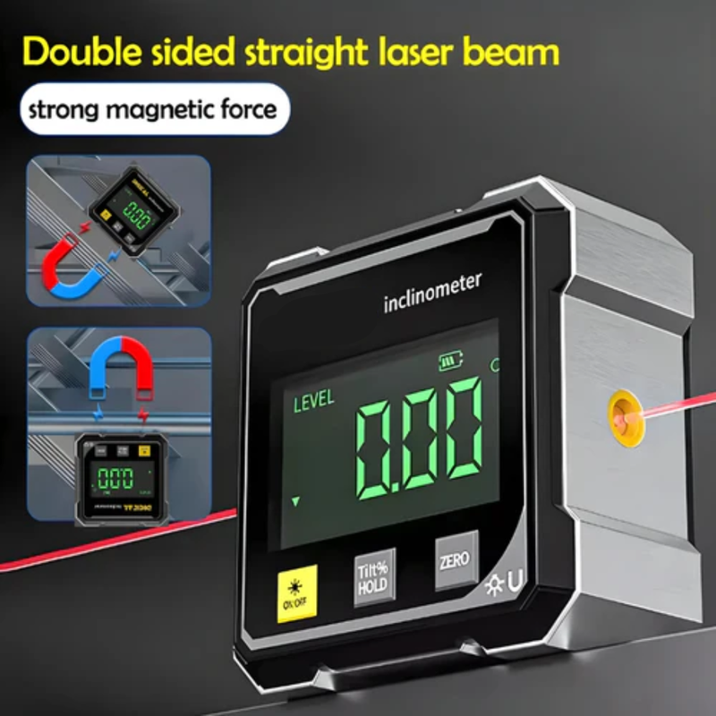 🔧 AnglePro™ – Digitale Hellingsmeter met Magneten & Laserprecisie