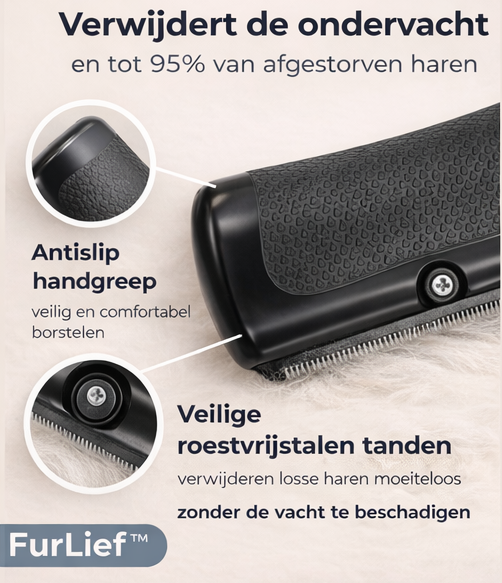 FurLief™ – Zachte Ontklit- & Verzorgborstel voor Honden