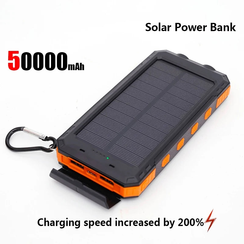 SunCharge™ – Solar Powerbank 50.000mAh met Zaklamp en Compas