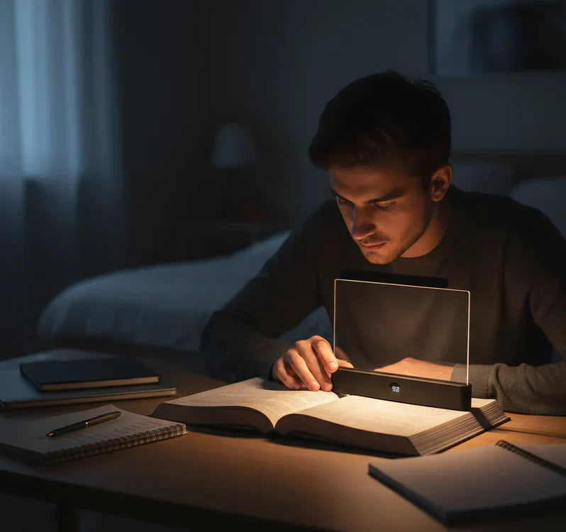 GlowLeaf™ – LED Boeklampje voor Rustig & Comfortabel Lezen