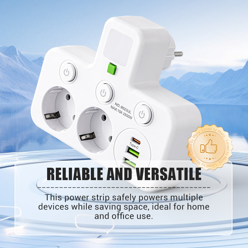 PowerNest™ – Slimme Stekkerdoos met USB & Nachtlampje